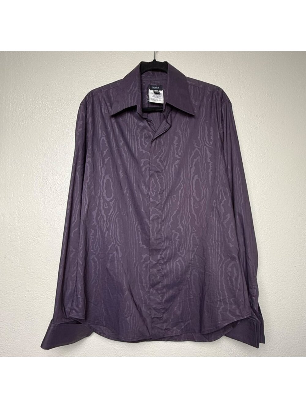 VTG Versus VERSACE Men’s Long Sleeve Purple Patterned Long Sleeve Shirt Sz 36/50